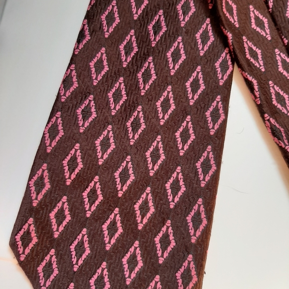 Louis Feraud Paris brown and pink vintage tie - Picture 4 of 5